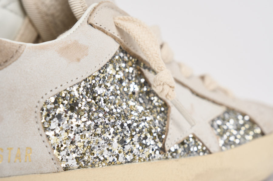 Sneakers donna Super-Star panna e argento GWF00103 F00890110931 GOLDEN GOOSE 