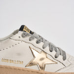 Sneakers donna Ball Star bianca e oro GWF00117 F00078380608 GOLDEN GOOSE 