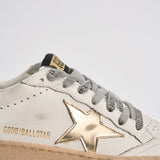 Sneakers donna Ball Star bianca e oro GWF00117 F00078380608 GOLDEN GOOSE 