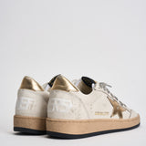Sneakers donna Ball Star bianca e oro GWF00117 F00078380608 GOLDEN GOOSE 