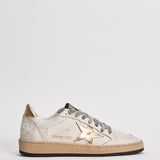 Sneakers donna Ball Star bianca e oro GWF00117 F00078380608 GOLDEN GOOSE 