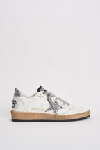 Sneakers donna Ball Star bianca glitter argento GWF00117 F00377311325 GOLDEN GOOSE 