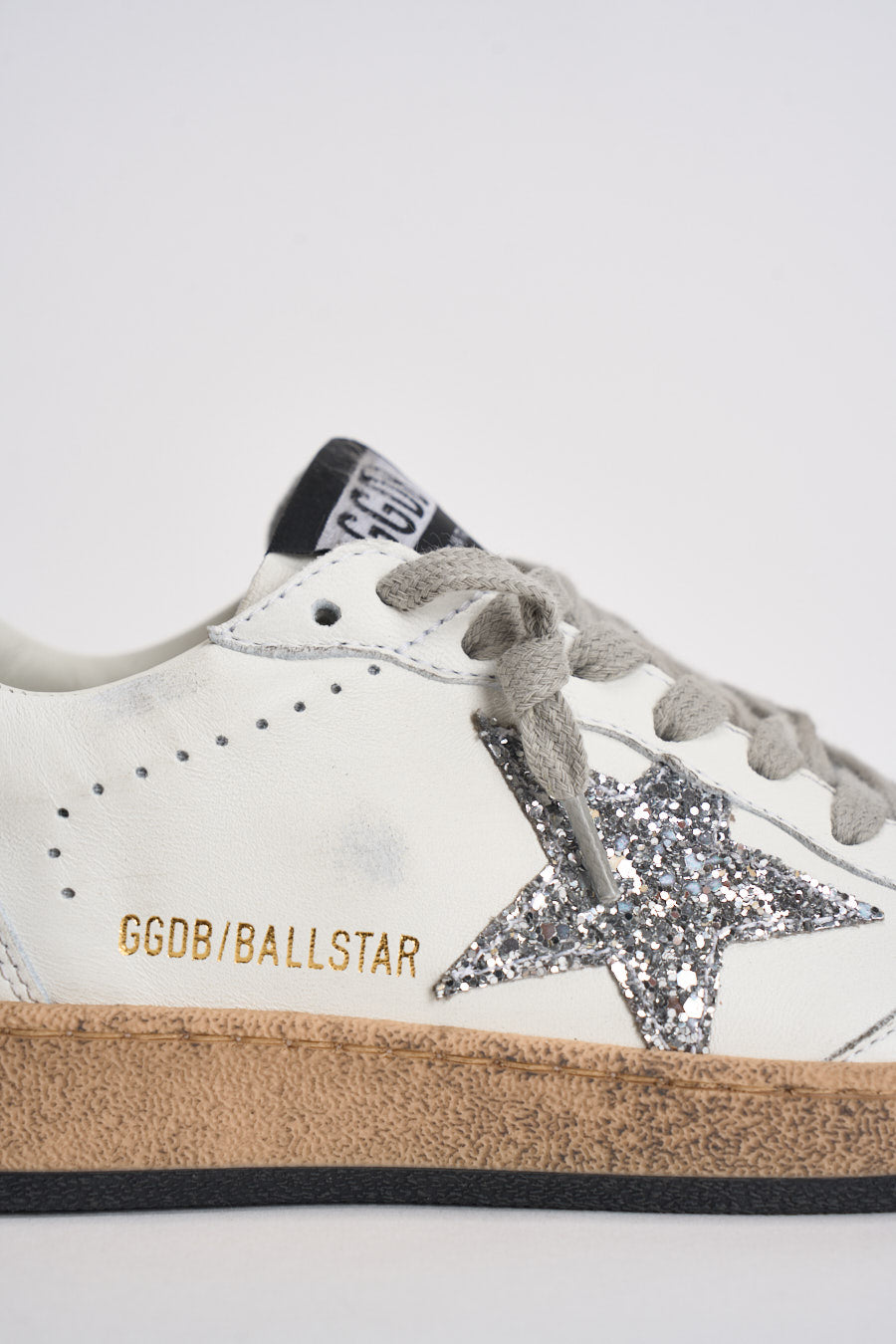 Sneakers donna Ball Star bianca glitter argento GWF00117 F00377311325 GOLDEN GOOSE 