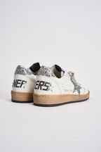 Sneakers donna Ball Star bianca glitter argento GWF00117 F00377311325 GOLDEN GOOSE 