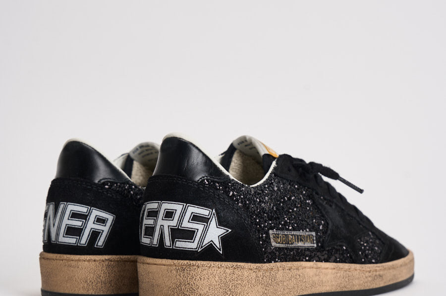 Sneakers donna Ball-Star con glietter nere GWF00117 F00398990100 GOLDEN GOOSE 
