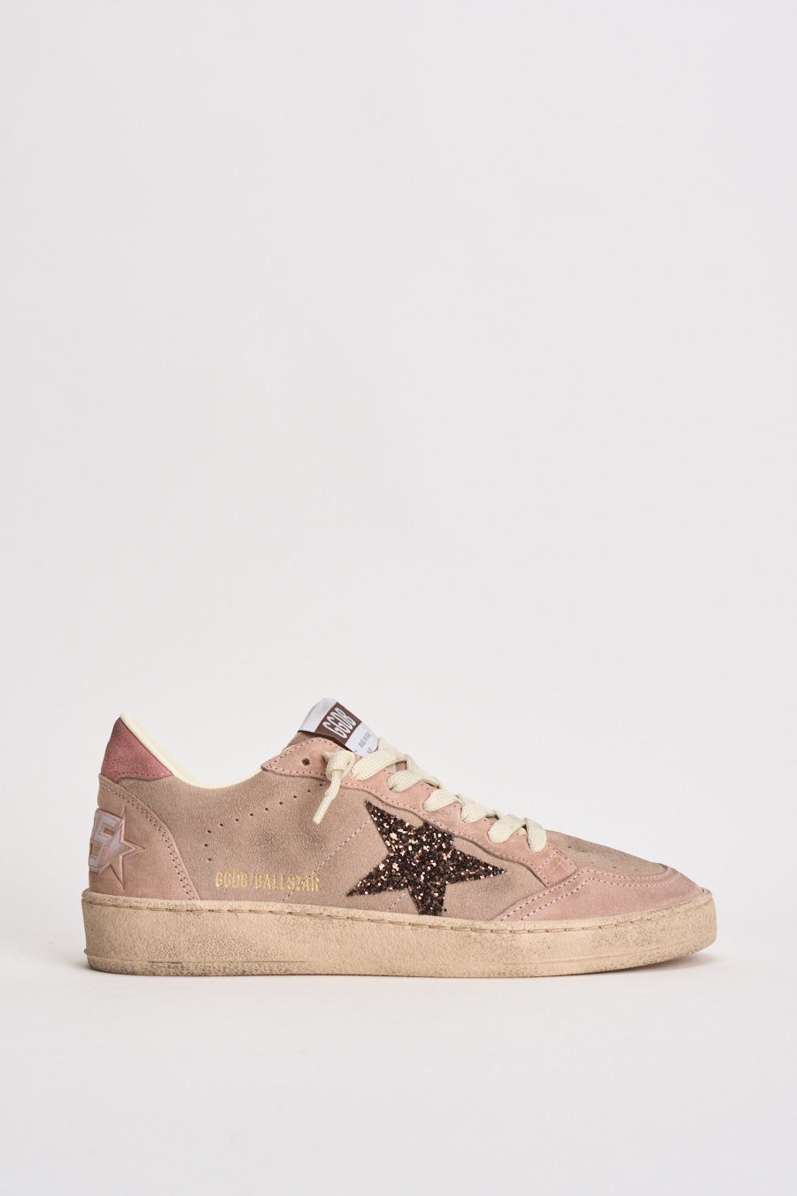 Sneakers donna Ball Star in suede rosa cipria GWF00117 F00869425819 GOLDEN GOOSE 