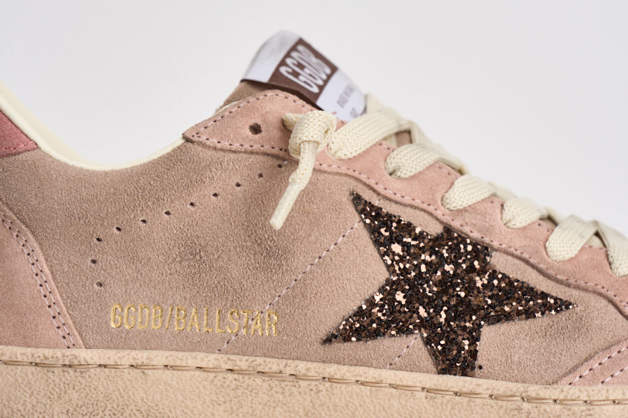 Sneakers donna Ball Star in suede rosa cipria GWF00117 F00869425819 GOLDEN GOOSE 