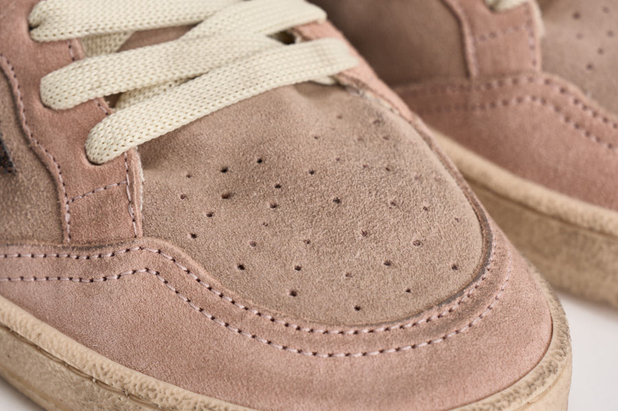 Sneakers donna Ball Star in suede rosa cipria GWF00117 F00869425819 GOLDEN GOOSE 