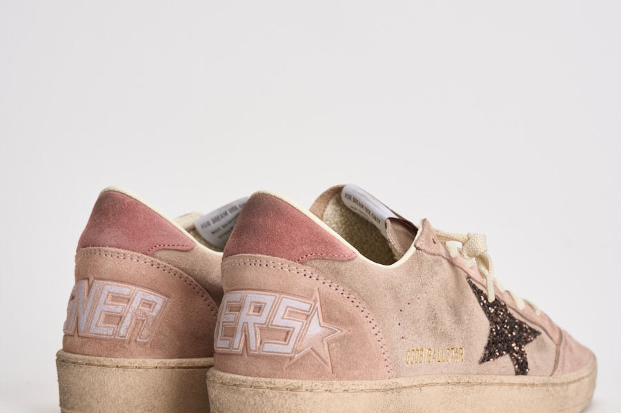 Sneakers donna Ball Star in suede rosa cipria GWF00117 F00869425819 GOLDEN GOOSE 