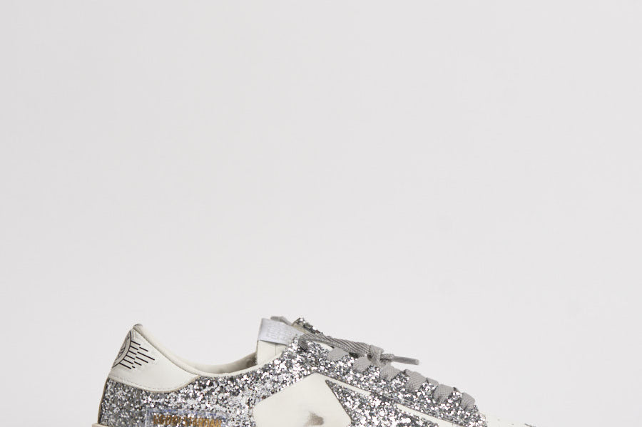 Sneakers donna Stardan glitter argento GWF00128 F00218580185 GOLDEN GOOSE 