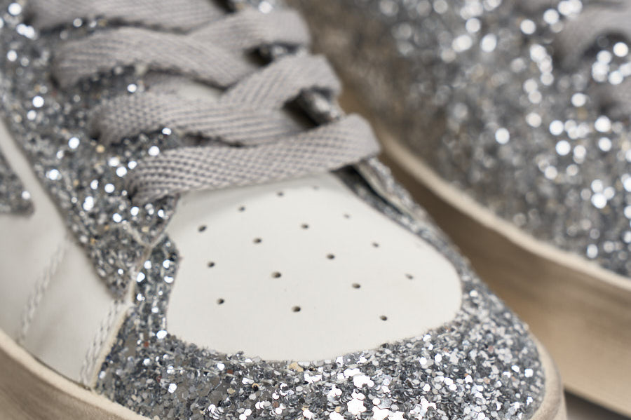 Sneakers donna Stardan glitter argento GWF00128 F00218580185 GOLDEN GOOSE 
