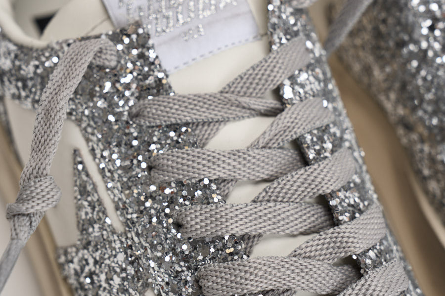 Sneakers donna Stardan glitter argento GWF00128 F00218580185 GOLDEN GOOSE 