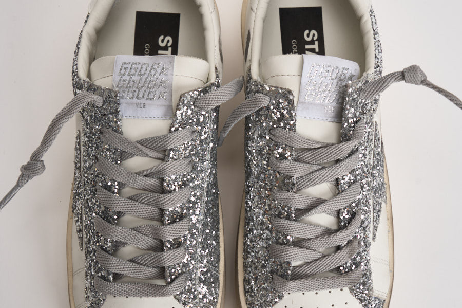 Sneakers donna Stardan glitter argento GWF00128 F00218580185 GOLDEN GOOSE 