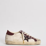 Sneakers donna Super Star bianca e bordeaux GWF01002 F00876115993 GOLDEN GOOSE 