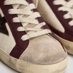 Sneakers donna Super Star bianca e bordeaux GWF01002 F00876115993 GOLDEN GOOSE 