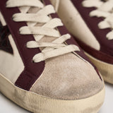 Sneakers donna Super Star bianca e bordeaux GWF01002 F00876115993 GOLDEN GOOSE 