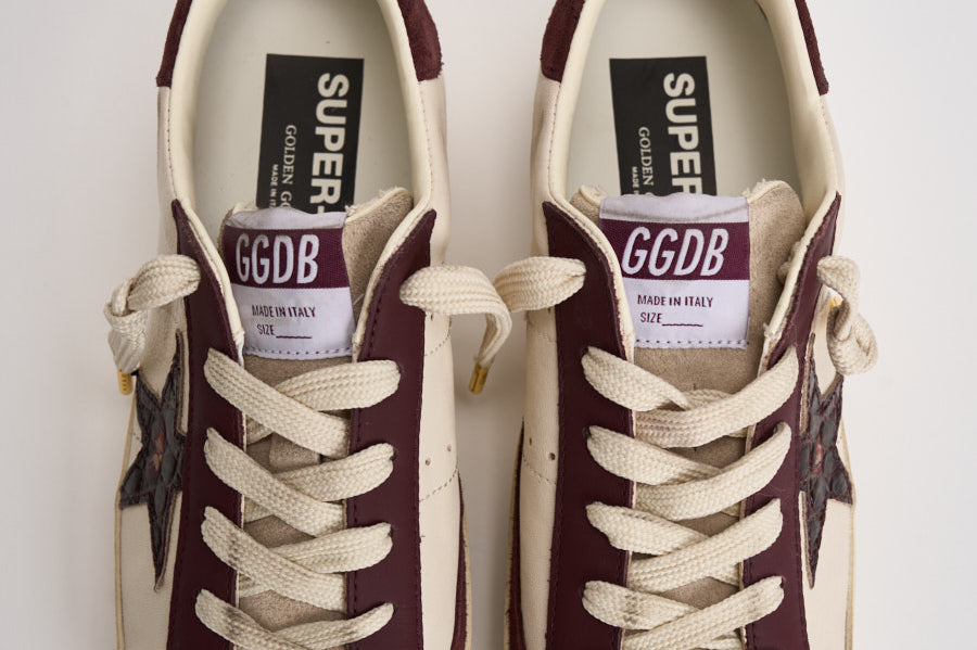 Sneakers donna Super Star bianca e bordeaux GWF01002 F00876115993 GOLDEN GOOSE 