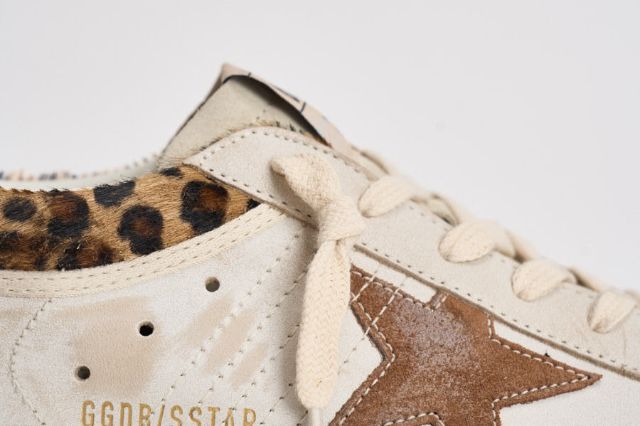 Sneakers donna Super-Star bianca e cavallino leopardato GWF01042 F00816783260 GOLDEN GOOSE 