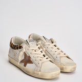 Sneakers donna Super-Star bianca e cavallino leopardato GWF01042 F00816783260 GOLDEN GOOSE 