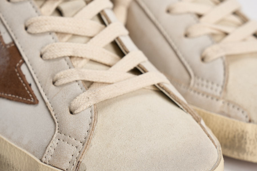Sneakers donna Super-Star bianca e cavallino leopardato GWF01042 F00816783260 GOLDEN GOOSE 
