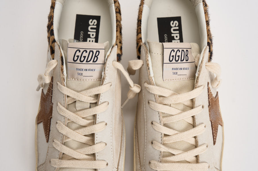 Sneakers donna Super-Star bianca e cavallino leopardato GWF01042 F00816783260 GOLDEN GOOSE 