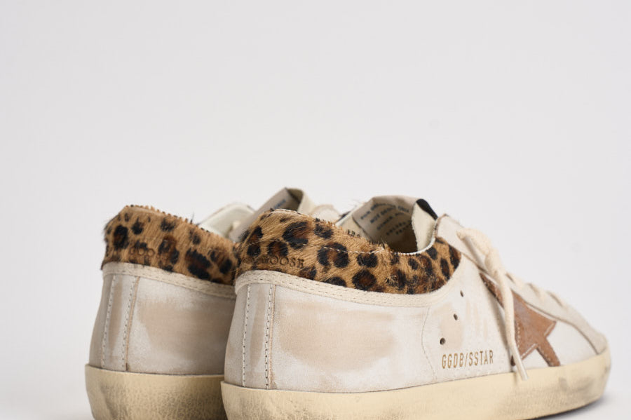 Sneakers donna Super-Star bianca e cavallino leopardato GWF01042 F00816783260 GOLDEN GOOSE 