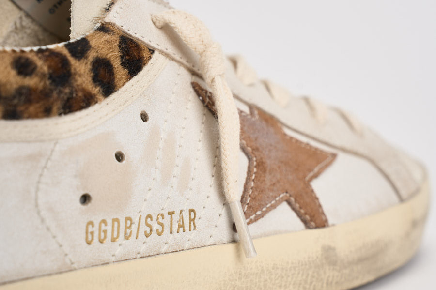 Sneakers donna Super-Star bianca e cavallino leopardato GWF01042 F00816783260 GOLDEN GOOSE 