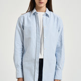 Camicia donna Oxford con righe a bastoncino celeste e bianca GWP00820 P00054880197 GOLDEN GOOSE 