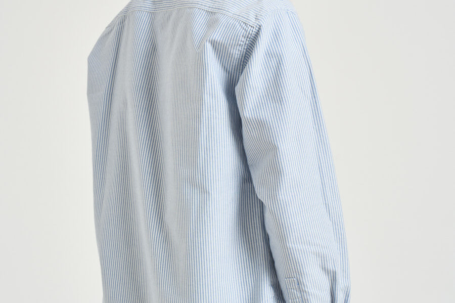 Camicia donna Oxford con righe a bastoncino celeste e bianca GWP00820 P00054880197 GOLDEN GOOSE 