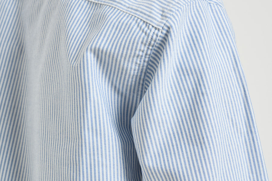 Camicia donna Oxford con righe a bastoncino celeste e bianca GWP00820 P00054880197 GOLDEN GOOSE 