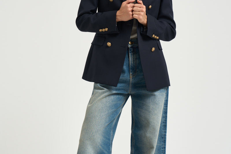 Blazer donna doppiopetto blu notte GWP00829 P00061950486 GOLDEN GOOSE 