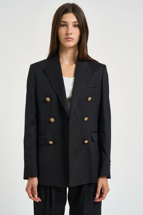 Blazer donna doppiopetto nero GWP00829 P00152190100 GOLDEN GOOSE 