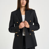 Blazer donna doppiopetto nero GWP00829 P00152190100 GOLDEN GOOSE 
