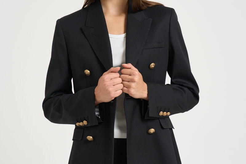 Blazer donna doppiopetto nero GWP00829 P00152190100 GOLDEN GOOSE 