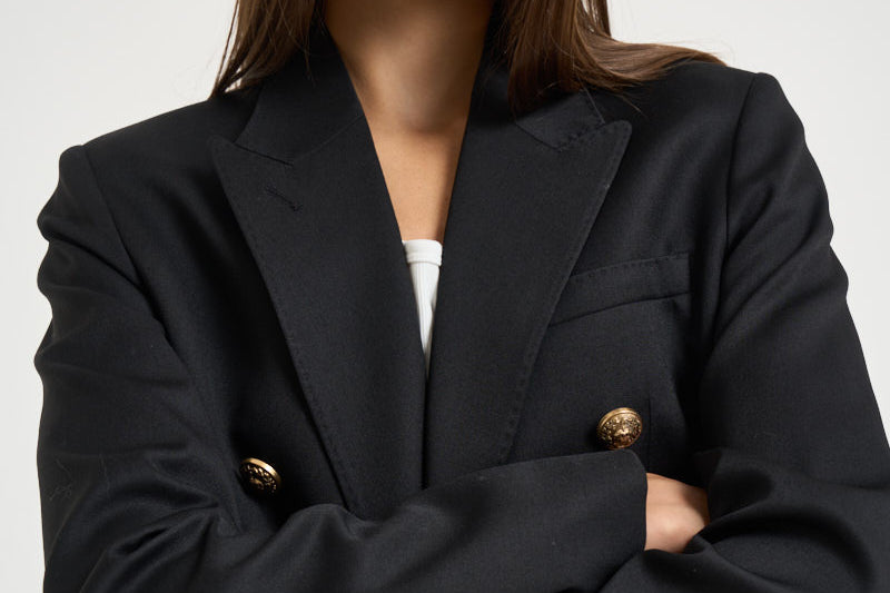 Blazer donna doppiopetto nero GWP00829 P00152190100 GOLDEN GOOSE 