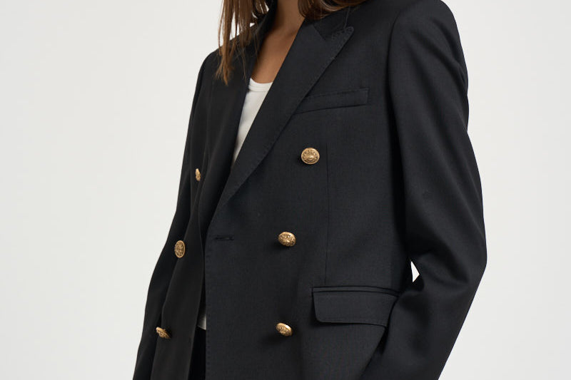 Blazer donna doppiopetto nero GWP00829 P00152190100 GOLDEN GOOSE 