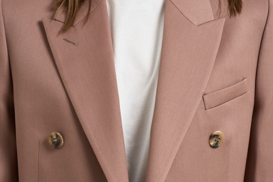 Blazer donna double breasted doppiopetto cipria GWP00829 P00258555723 GOLDEN GOOSE 