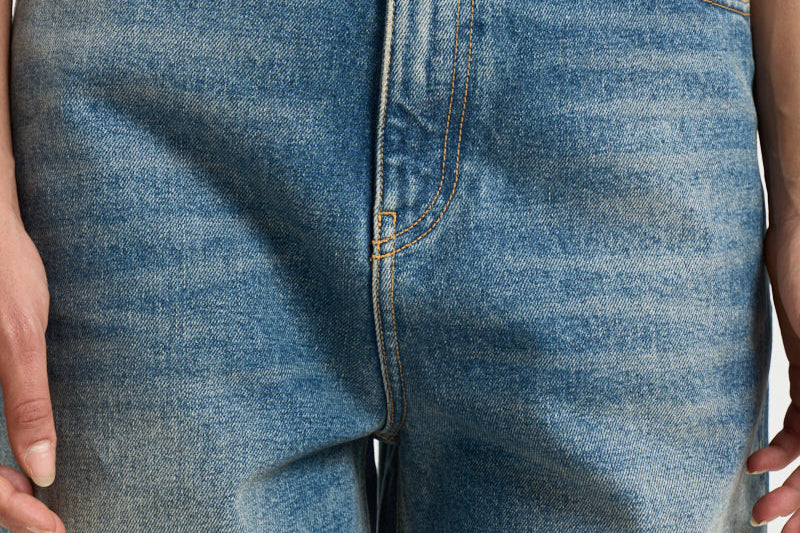 Jeans donna Melody dritto in denim blu GWP02079 P00062150100 GOLDEN GOOSE 