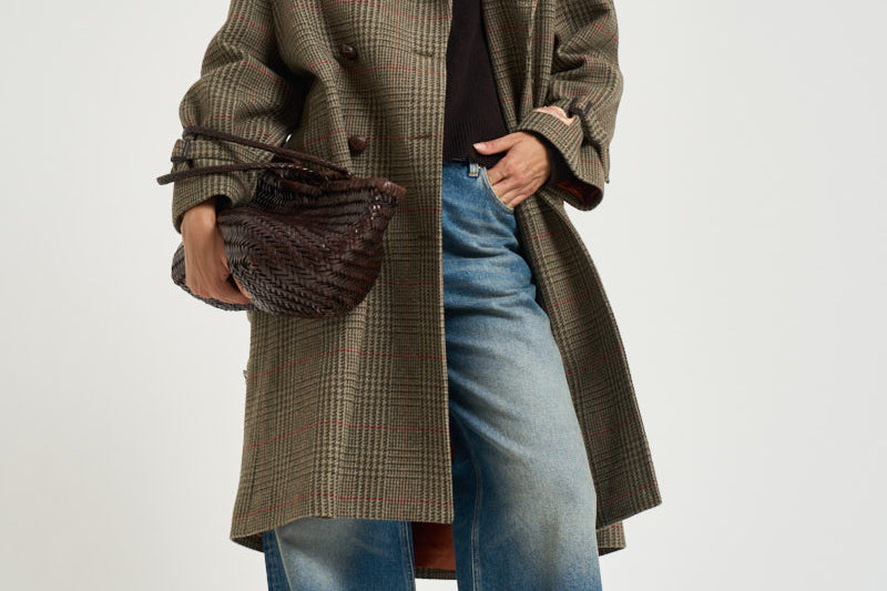 Trench donna Roxanne doppiopetto a quadri GWP02736 P00258283381 GOLDEN GOOSE 