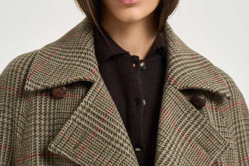 Trench donna Roxanne doppiopetto a quadri GWP02736 P00258283381 GOLDEN GOOSE 