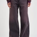 Jeans donna Bethany gamba larga in denim melanzana BETHANY PINKBLACK HAIKURE 