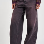 Jeans donna Bethany gamba larga in denim melanzana BETHANY PINKBLACK HAIKURE 