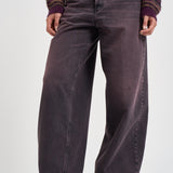 Jeans donna Bethany gamba larga in denim melanzana BETHANY PINKBLACK HAIKURE 