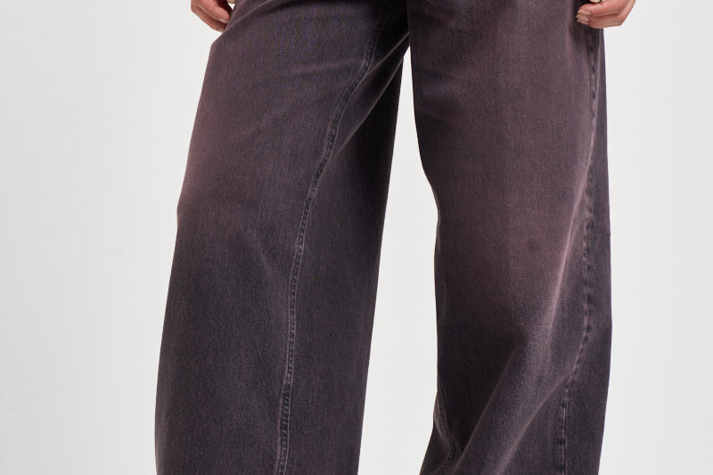 Jeans donna Bethany gamba larga in denim melanzana BETHANY PINKBLACK HAIKURE 
