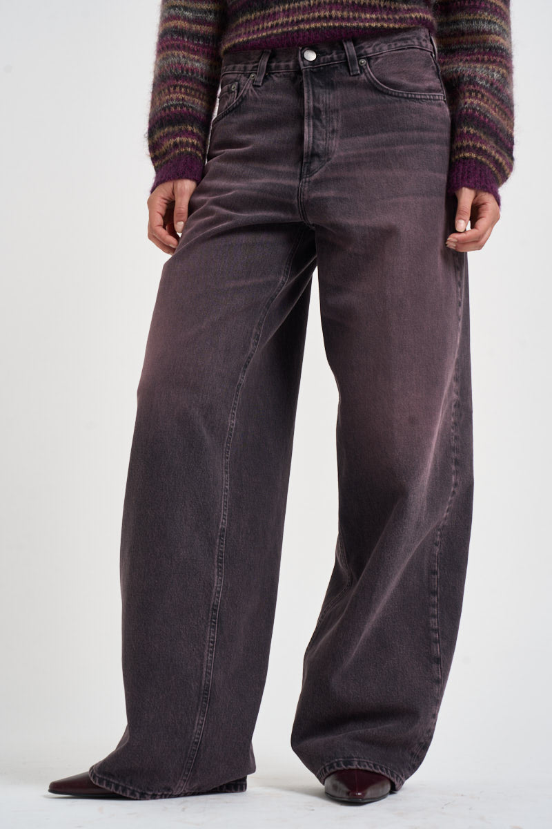 Jeans donna Bethany gamba larga in denim melanzana BETHANY PINKBLACK HAIKURE 