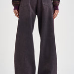 Jeans donna Bethany gamba larga in denim melanzana BETHANY PINKBLACK HAIKURE 