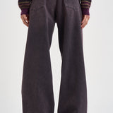 Jeans donna Bethany gamba larga in denim melanzana BETHANY PINKBLACK HAIKURE 
