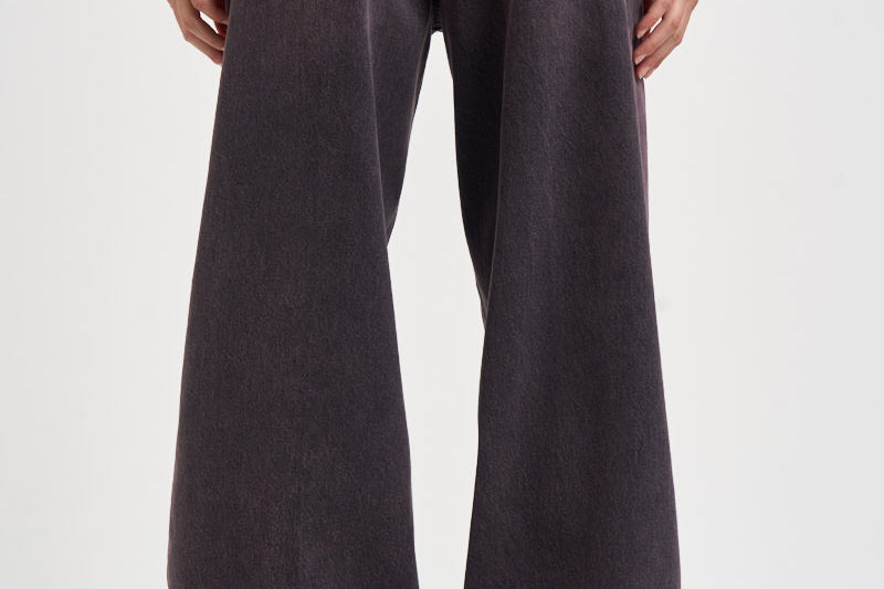 Jeans donna Bethany gamba larga in denim melanzana BETHANY PINKBLACK HAIKURE 