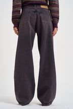 Jeans donna Bethany gamba larga in denim melanzana BETHANY PINKBLACK HAIKURE 