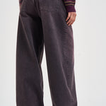 Jeans donna Bethany gamba larga in denim melanzana BETHANY PINKBLACK HAIKURE 